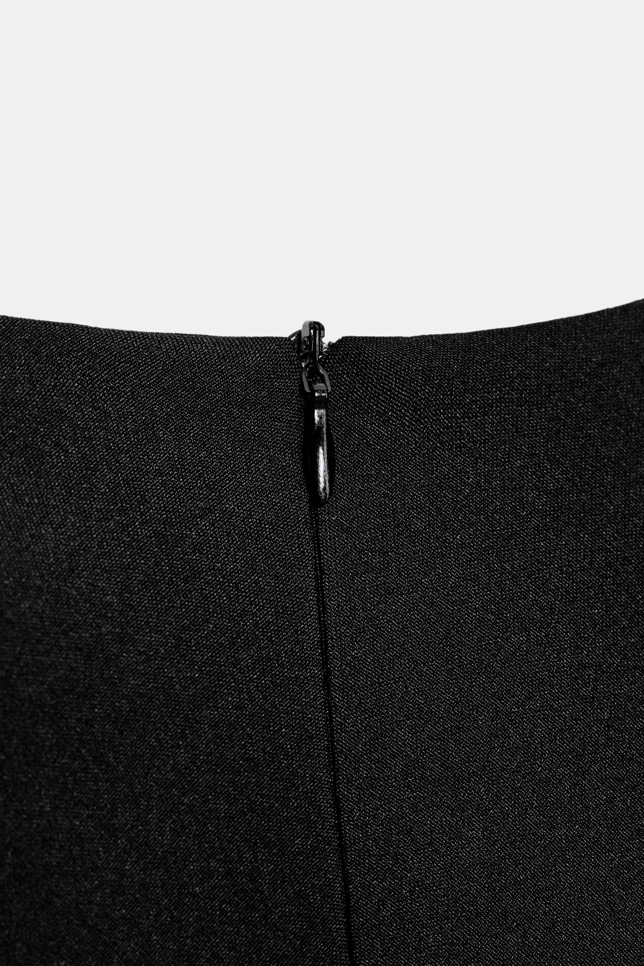 COMBINATION SHOULDER PAD MIDI DRESS